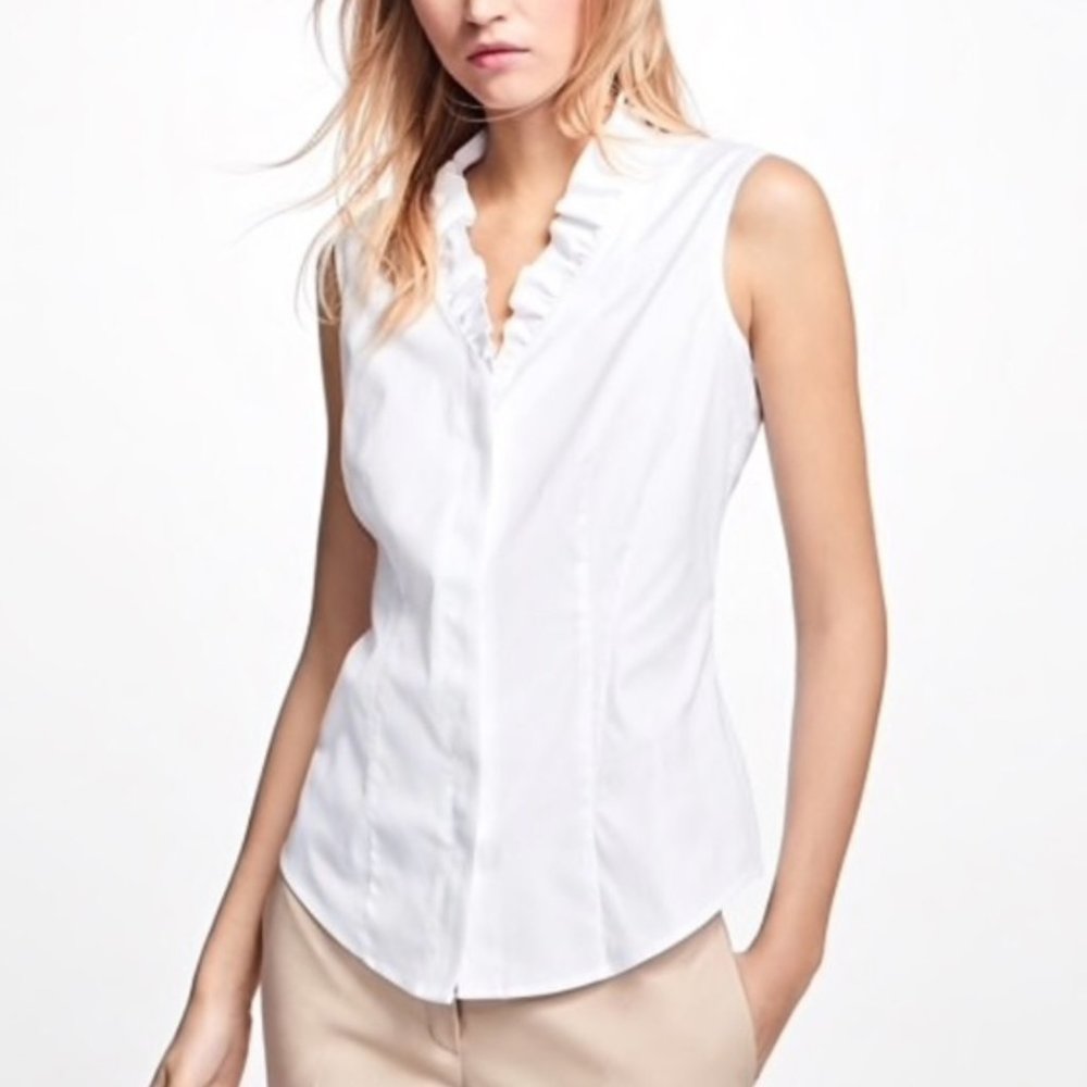 Brooks Brothers Non-Iron Stretch Supima Cotton Ruffle Dress Shirt